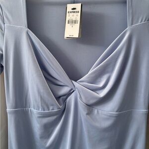 Express Soft Blue Twist Detail bodysuit